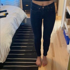 J crew high rise skinny dark wash 27